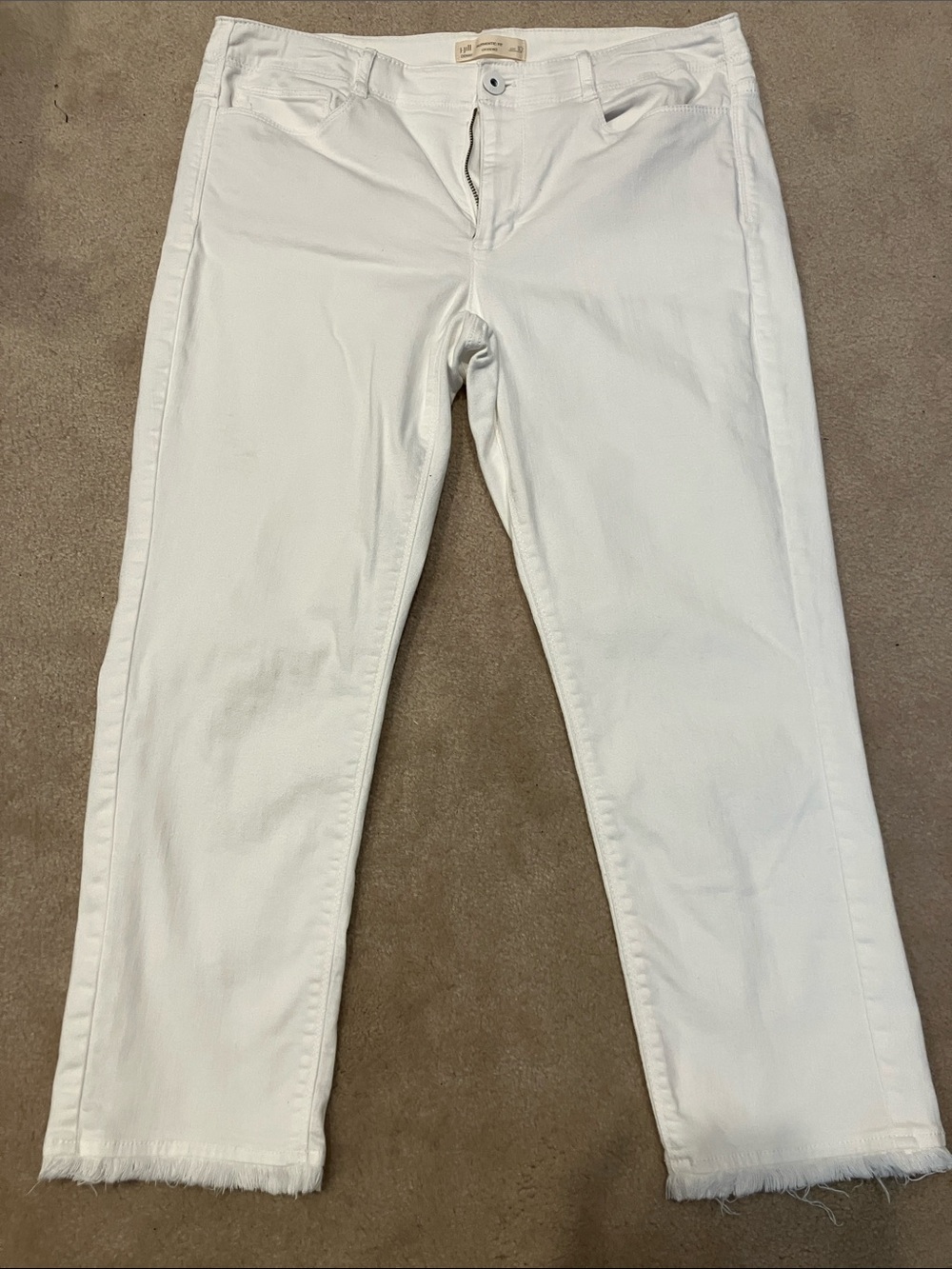 J. Jill White Straight Crop Jeans with Raw Hem